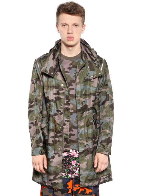 givenchy camouflage print parka jacket|Parka in linen with camo cats print .